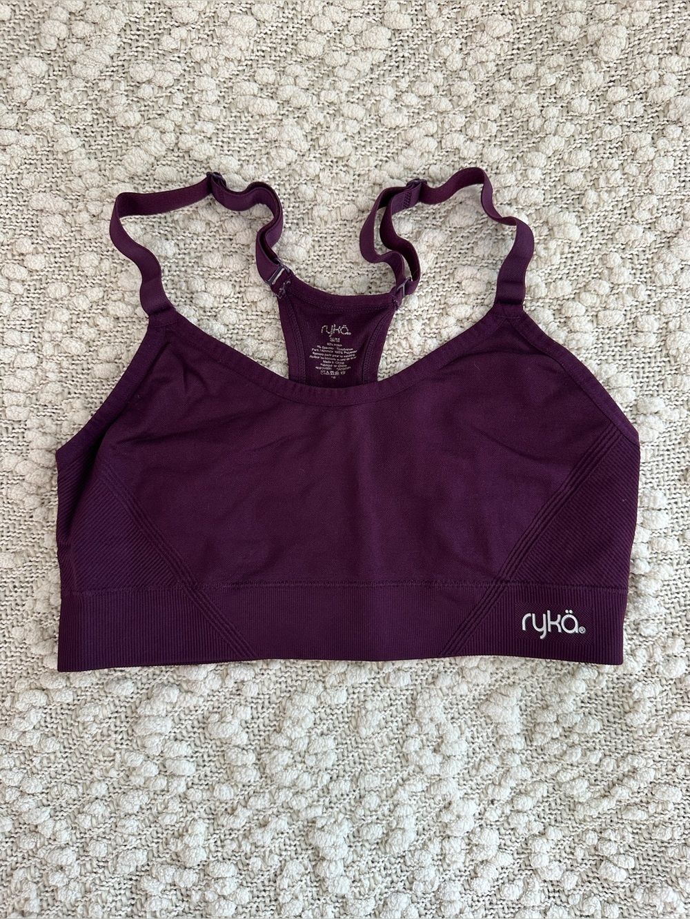 Ryka Katharina Plum Purple Seamless Racerback Sports Bra Size M